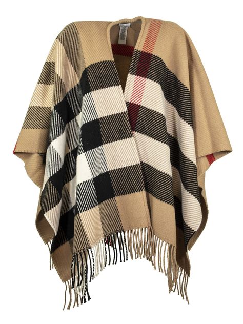 burberry check wool cape grey|burberry capes and ponchos.